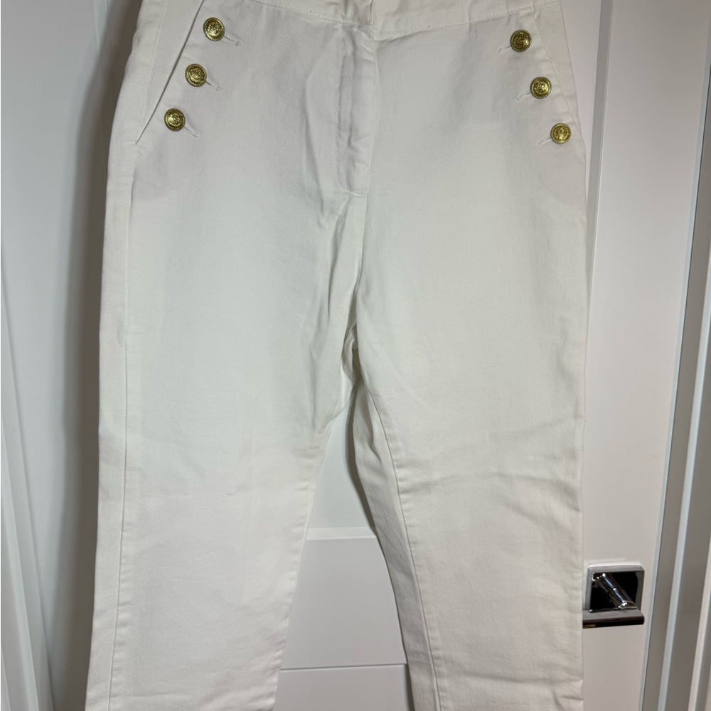 Zara White Denim Pants